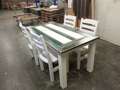 Groene sloophouten tafel 80x160